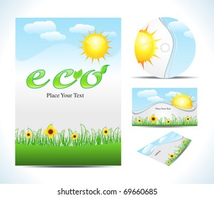 abstract eco corporate id vector illustration