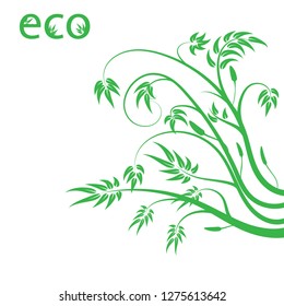 Abstract eco floral design element vector illustration