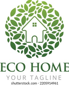 Abstract eco friendly home real estate business logo