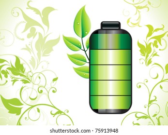 abstract eco green battery icon vector illustration