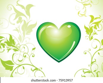 abstract eco green heart icon vector illustration