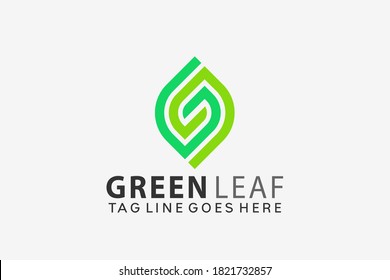 Resumen Ilustración del vector de diseño del logotipo de hoja verde ecológica
