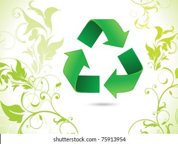 abstract eco green recycle icon vector illustration