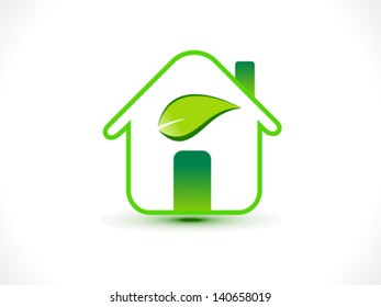 abstract eco home icon vector illustration