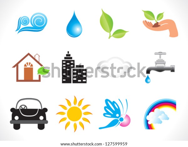 abstract eco icon vector\
illustration