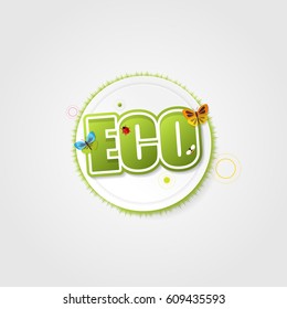 Abstract Eco Label Design.