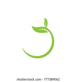 Abstract Eco Leaf Logo Design Vector Template