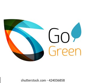 Abstraktes Logo-Design aus Farbstücken - verschiedene geometrische Formen. Geometrisches Naturkonzept. Vektorfarbiges Symbol
