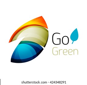 Abstraktes Logo-Design aus Farbstücken - verschiedene geometrische Formen. Geometrisches Naturkonzept. Vektorfarbiges Symbol