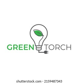 Abstract eco light bulb logo design template