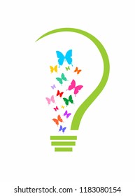 abstract eco lightbulb presenting nature and green energy