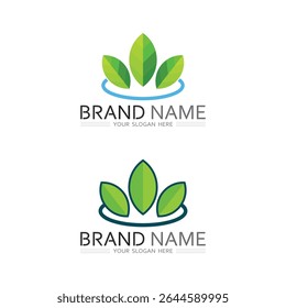 Resumo Eco Logo Design com Árvore, Natureza e Ilustração da Terra Sustentável