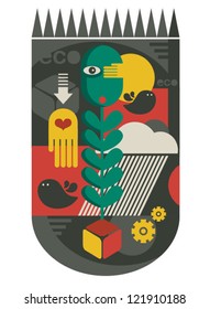 Abstract eco man. Vector illustration.