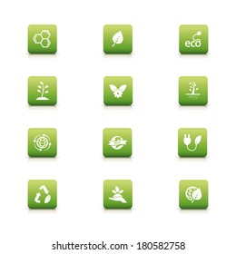 abstract eco planet icons on a white background