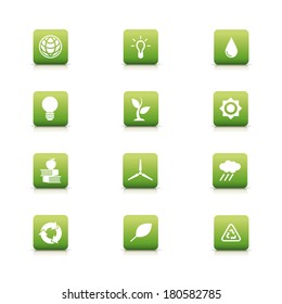 abstract eco planet icons on a white background