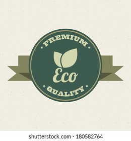 abstract eco planet label on a white background