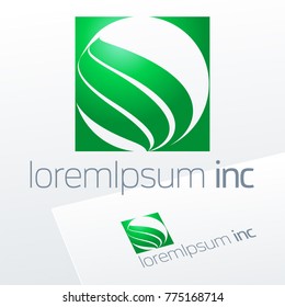 Abstract eco Sign. Green Logo for Ecology, Pharmacy and Medicine activity.