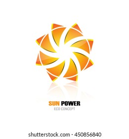 abstract eco sun power energy design concept logo symbol icon corporate identity design