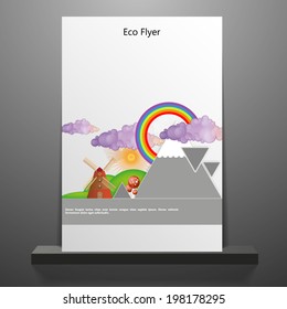 Abstract Eco theme flyer template or corporate banner design, can be use for publishing, print and presentation. EPS 10. 