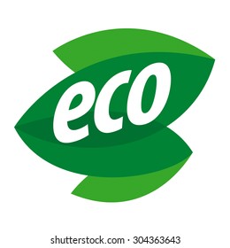 Abstract eco vector logo in the form of leaf