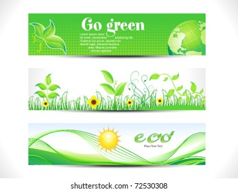 abstract eco web header set vector illustration