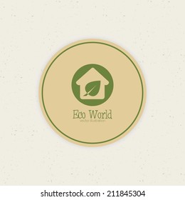 abstract eco world label on a special background