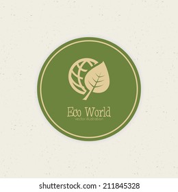 abstract eco world label on a special background