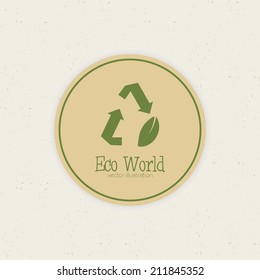 abstract eco world label on a special background
