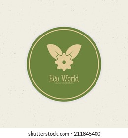 abstract eco world label on a special background
