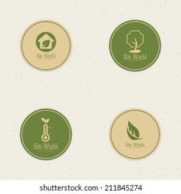 abstract eco world labels on a special background