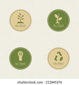 abstract eco world labels on a special background