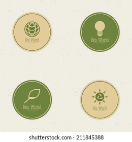 abstract eco world labels on a special background