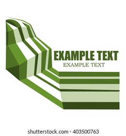 abstract ecologic logo green on white, environmental protection poster, mountain roads conception