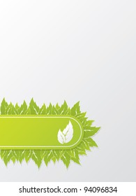 Abstract ecological brochure design with green leaves