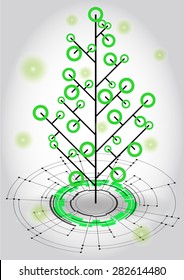 Abstract ecology background. Growth tree concept Vector illustration.