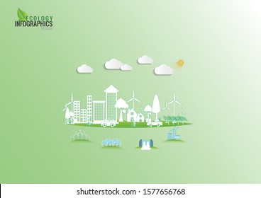 Abstract ecology connection concept background .Vector 
infographic illustration