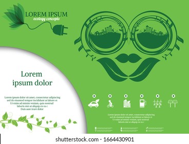 Abstrakter ökologischer Verbindungs-Concept-Hintergrund .Vektorillustration 
Infografik