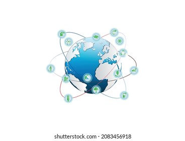 Abstract ecology connection concept background .Vector infographic illustration