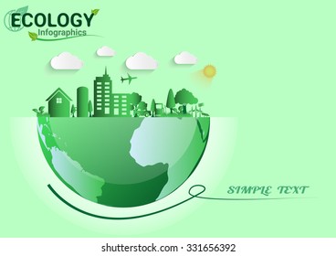 Abstract ecology connection concept background .Vector infographic illustration