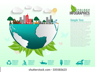 Abstract ecology connection concept background .Vector 
infographic illustration