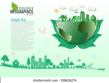 Abstract ecology connection concept background .Vector 
infographic illustration