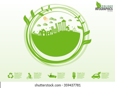 Abstract ecology connection concept background .Vector 
infographic illustration
