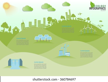 Abstract ecology connection concept background .Vector 
infographic illustration
