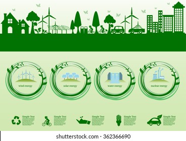 Abstract ecology connection concept background .Vector infographic illustration
