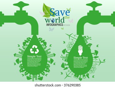Abstract ecology connection concept background .Vector infographic illustration