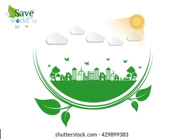 Abstract ecology connection concept background .Vector infographic 
illustration