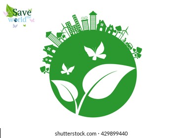 Abstract ecology connection concept background .Vector infographic 
illustration