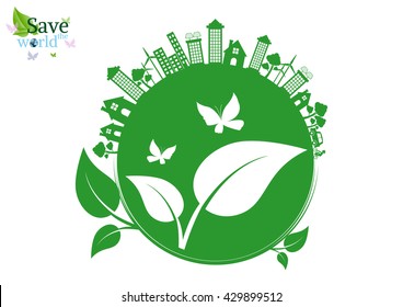 Abstract ecology connection concept background .Vector infographic illustration