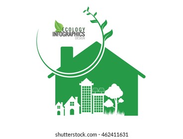 Abstract ecology connection concept background .Vector infographic 

illustration

