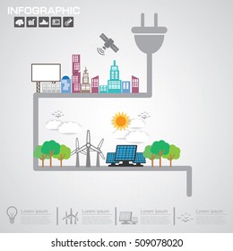 Abstract ecology connection concept background .Vector infographic illustration